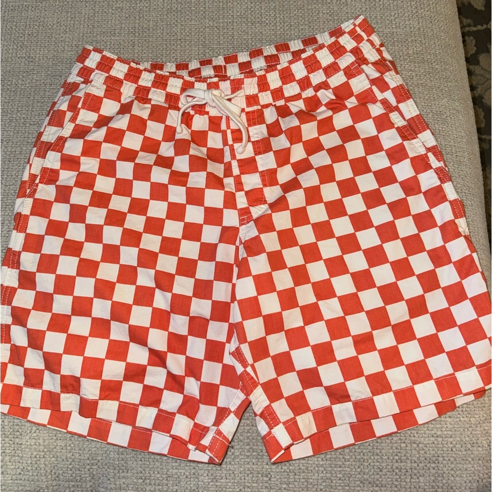 Vans orange checkered shorts